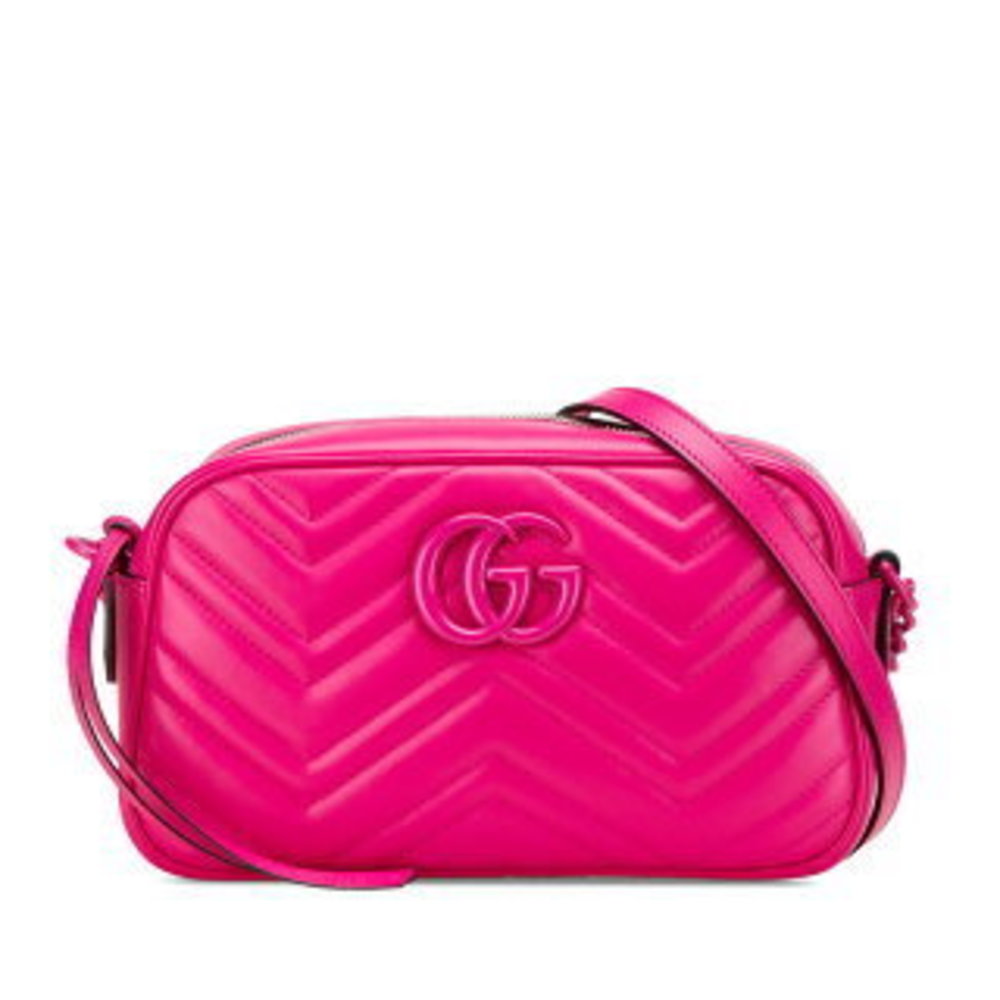 Gucci GG Marmont crossbody chain shoulder bag pink leather - Picture 1 of 9